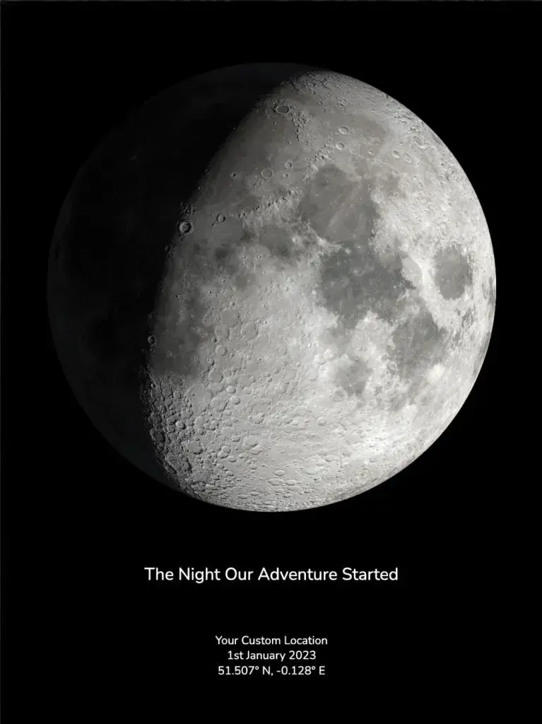 Moon phase print example – The Night Our Adventure Started