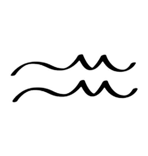 A picture of the Aquarius Symbol.